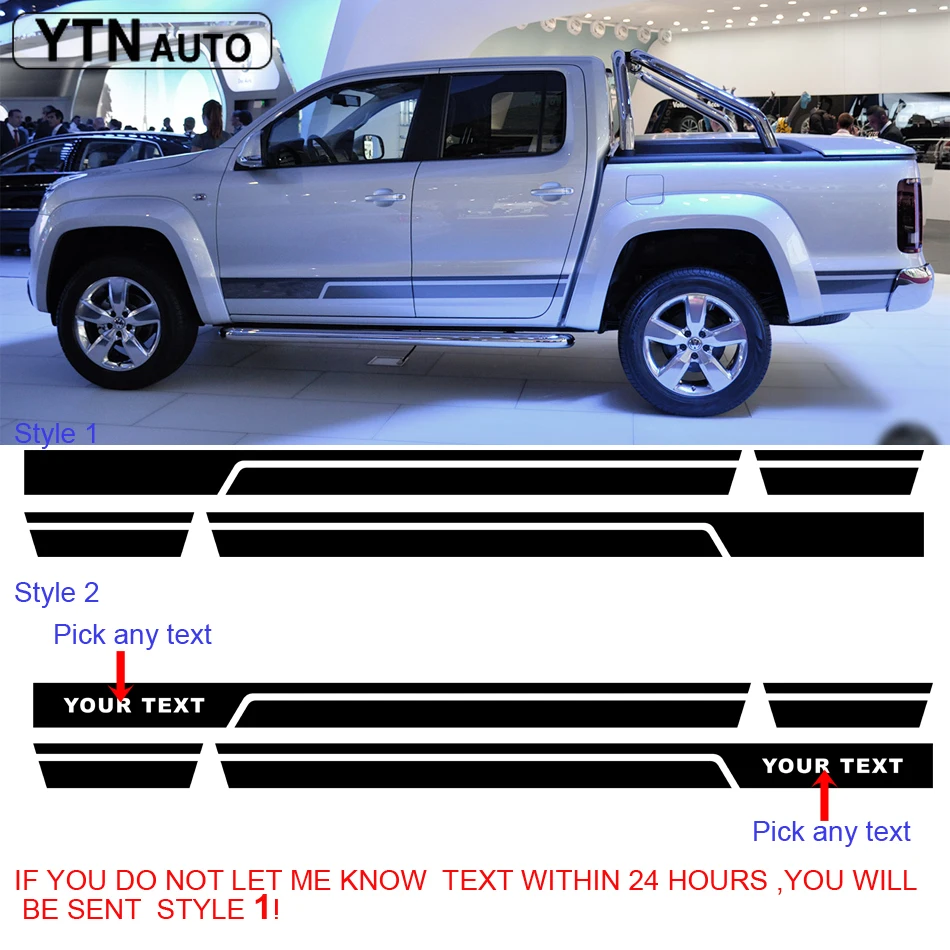Наклейки для автомобиля AMAROK 2010 2017 2 штуки крутые боковые двери Полоска