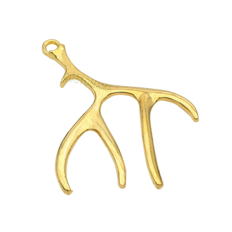 

30pcs-Gold Tone Deer Antlers Charm Pendant, Antler Charms 52x40mm