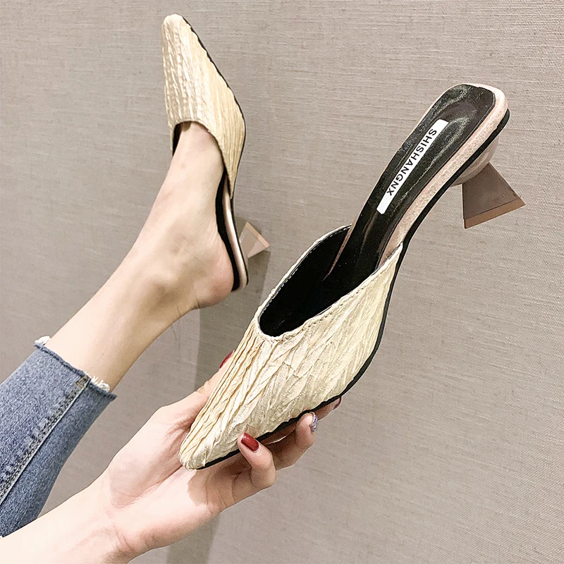 2019 Women Summer High Heels Female Sandals Slippers Pointed Toe Pumps Ladies Shoes Woman Zapatos Mujer | Обувь