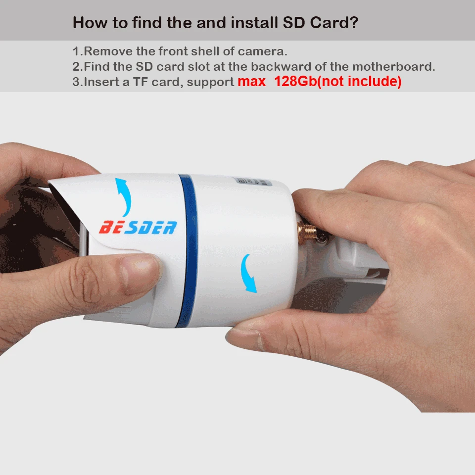 Besder Full HD 1080 P/720 P Беспроводная ip-камера для записи звука, уличная водонепроницаемая Wi-Fi камера видеонаблюдения, SD карта, Макс. 128G App CamHi