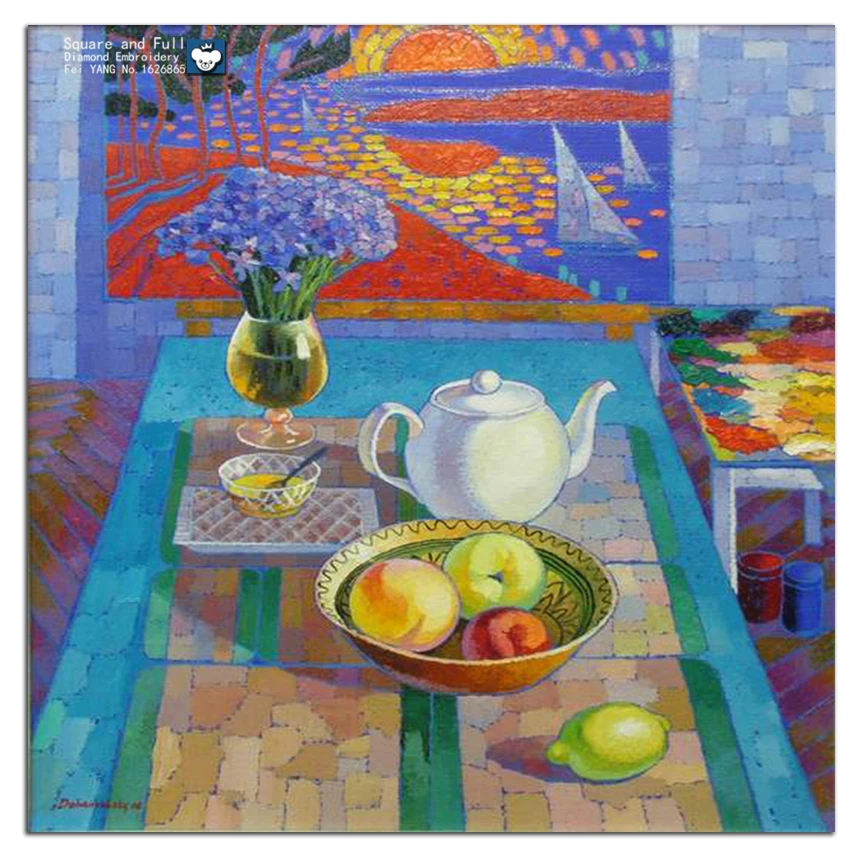Алмазная вышивка пейзаж Посуда Ваза натюрморт алмазная живопись рукоделие