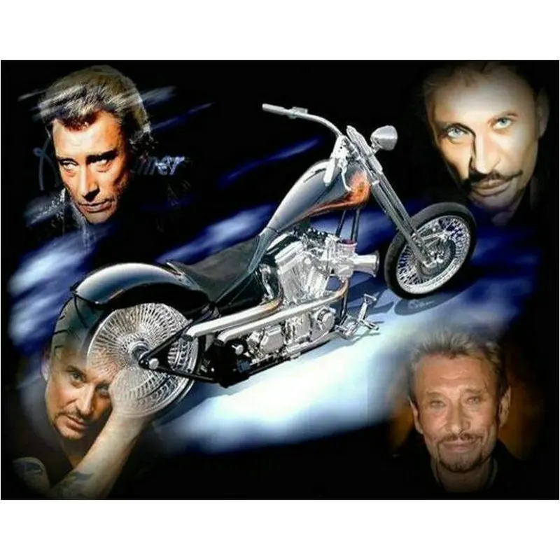 A Полностью круглая 5d алмазная картина, рисунок «Джони hallyday», икона орла, полное алмазное сверло для квадратных отверстий, вышивка, художественная работа, французский певец, мозаика - Цвет: A