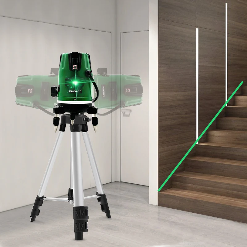 PUERCI 5 линий 6 точек лазерного уровня зеленые лазерные линии многоцелевой