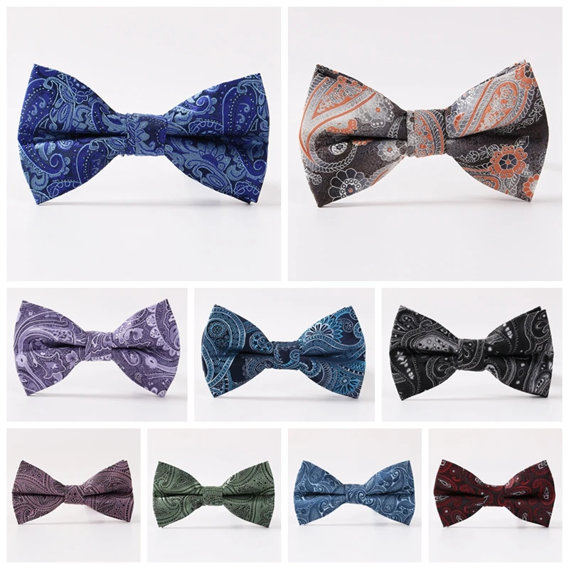 

Classic Men's Polyester Bowties Necktie Formal Vintage Floral Flower Adjustable Bow Tie Tuxedo Neck Tie For Wedding Party