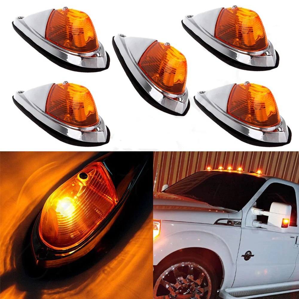 

5 Pcs 12V Universal Car Roof Strobe Warning Light Truck Semi trailer Clearance Lamp Side Marker Lights For Ford 4X4