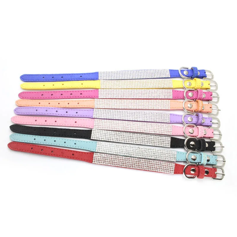 Блестящие стразы ошейник для собак Регулируемая пряжка ожерелье маленьких