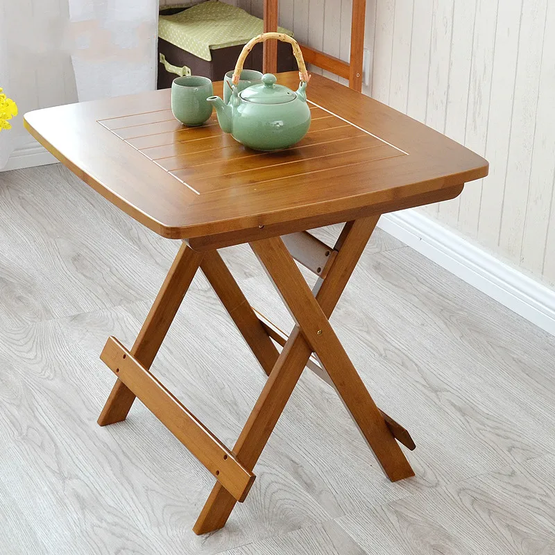 Складной столик для отдыха портативный складной еды бамбуковый простой стол