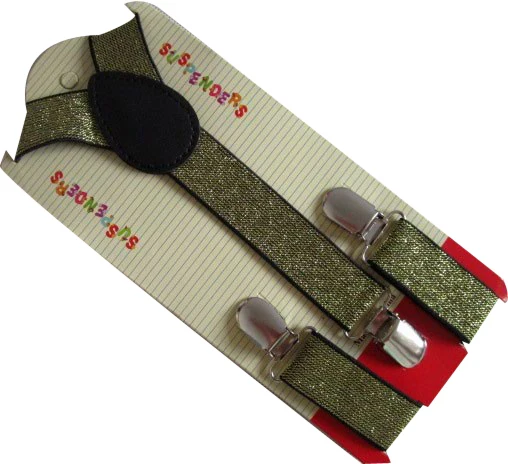 Регулируемые Детские подтяжки с люрексом золотого и серебряного цвета блестящие