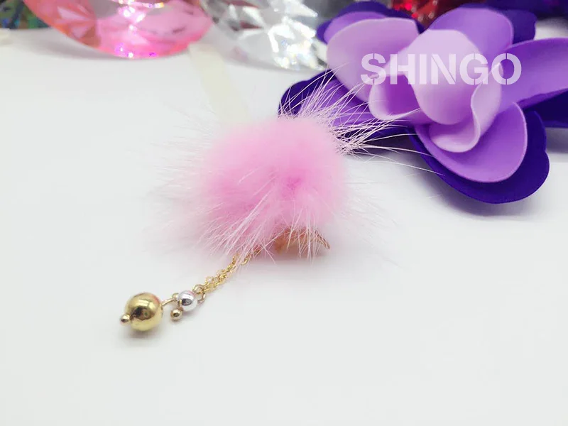 10 шт. зимняя мода nail art style большой Hairball мягкий меховые помпоны долго кулон магнит