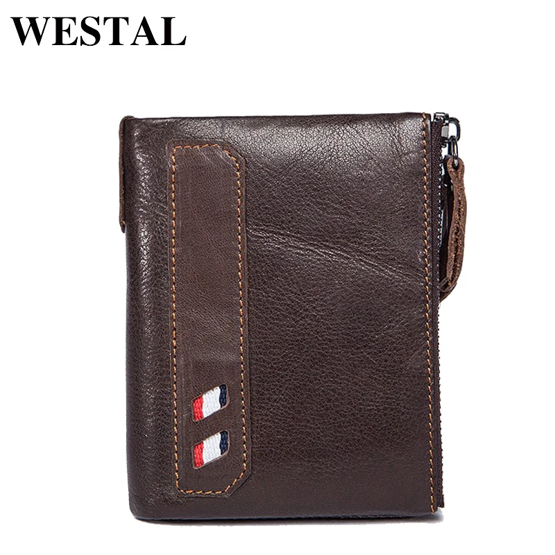 WESTAL короткий кошелек мужской натуральная кожа портмоне мужское кошелёк мужские
