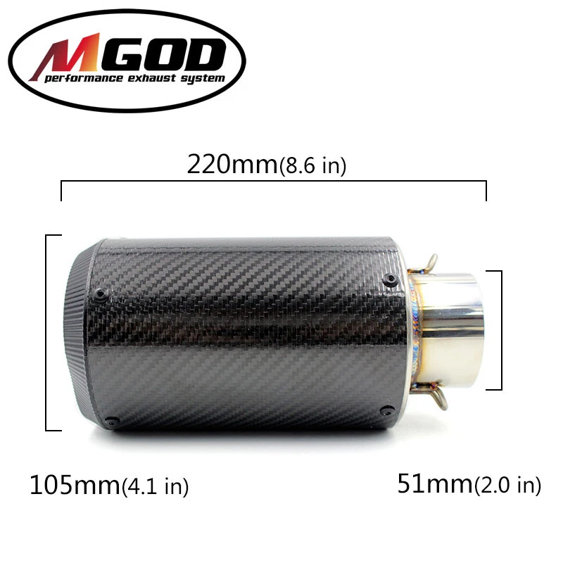 MGOD универсальная выхлопная труба Akrapovic Motoralcycle Modifi Moto Racing из углеродного волокна AR
