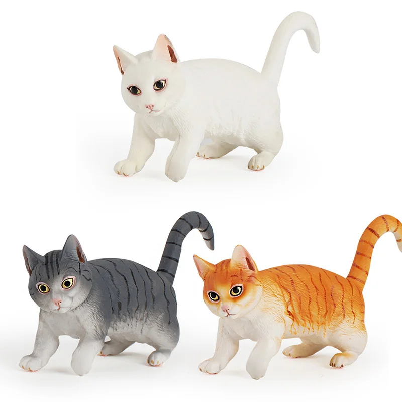 Colorful Cat Figure Collectible Toys Solid Ornament Animal Action Figures Kids Cognitive | Игрушки и хобби