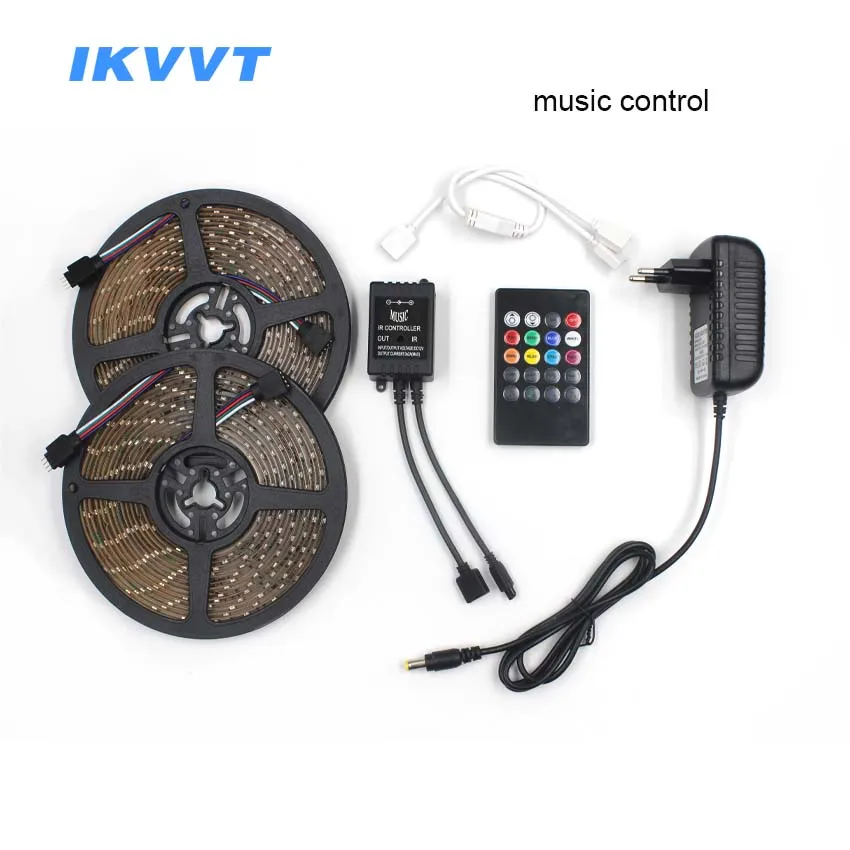 IKVVT светодиодная лента SMD Гибкая RGB Светодиодная Водонепроницаемая 2835 3528 DC 12V