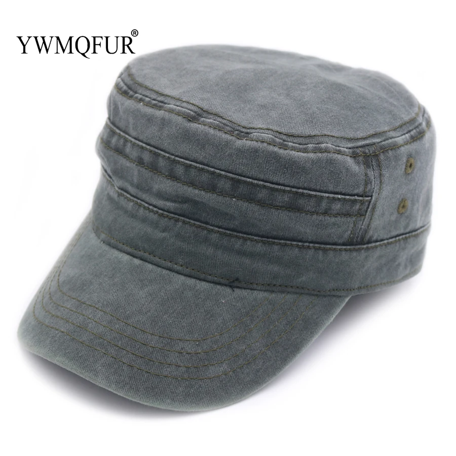 YWMQFUR 2019 классические Винтаж Flat Top Для мужчин s бейсболки из промытого хлопка и