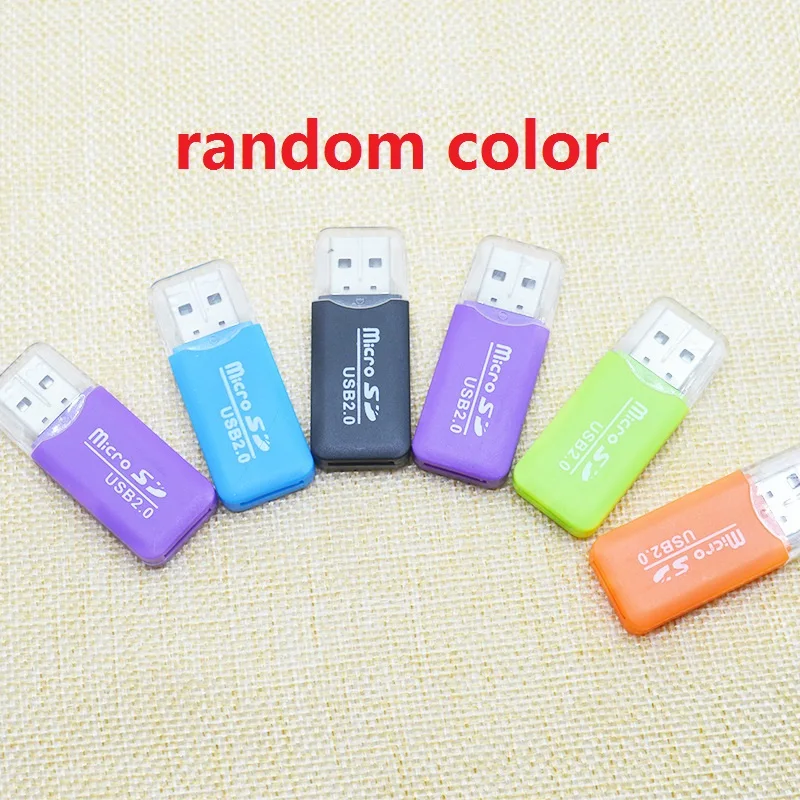 random color Мини USB 2,0 кард-ридер для Micro SD карты TF карта адаптер случайный цвет подключи и играй компьютер кард-ридер памяти - Цвет: random color