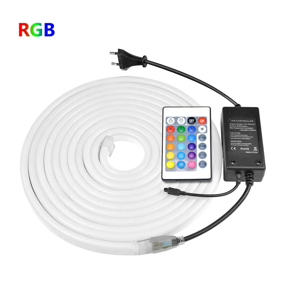 Гибкий Мягкий RGB светодиодный неоновый светильник лента наружная рекламная доска декоративная сказочная Праздничная Рождественская вечеринка неоновая лампа 220 В
