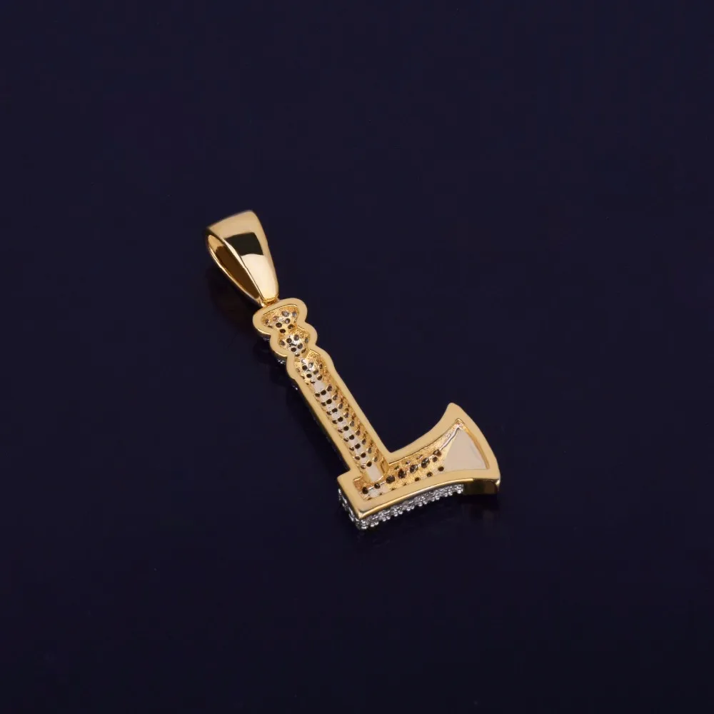 Личности ожерелье Топор и золотой кулон Цвет Bling кубического циркония для мужчин