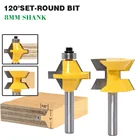 Набор фрез, комплект из 2 насадок 8 дюймов с хвостовиком 120 градусов, для деревообработки