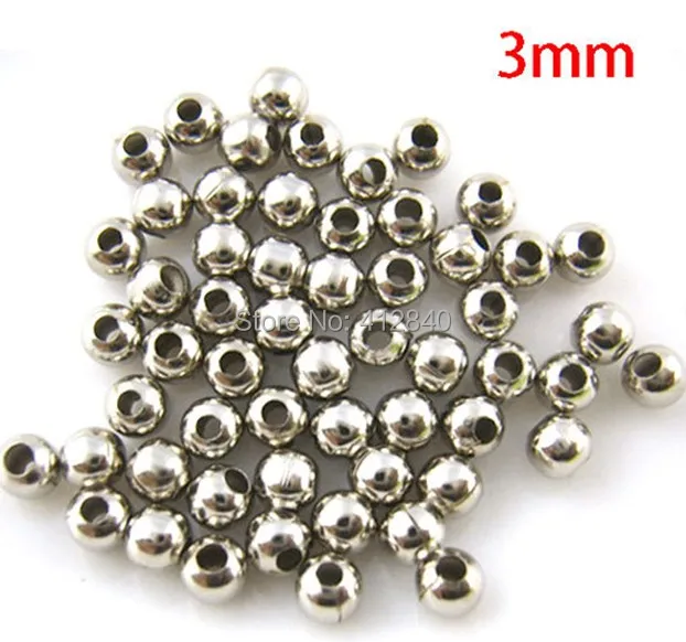 2000 шт. обжимные металлические бусины серебристого цвета диаметр 3 0 мм|spacer beads|metal