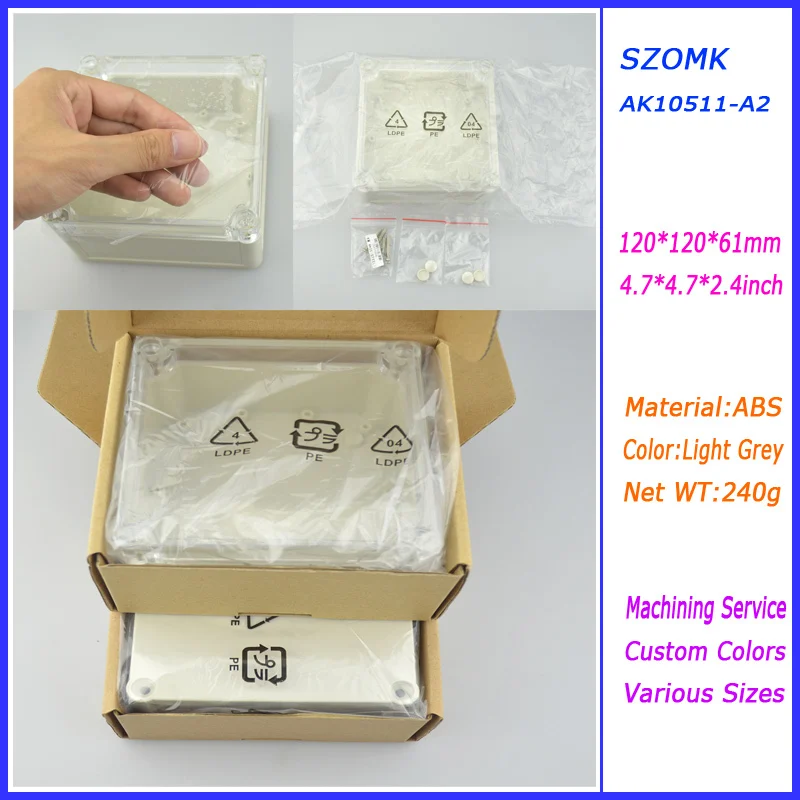 Водонепроницаемый пластиковый корпус электронный 2014 новый (1 шт.) 120*120*61 мм