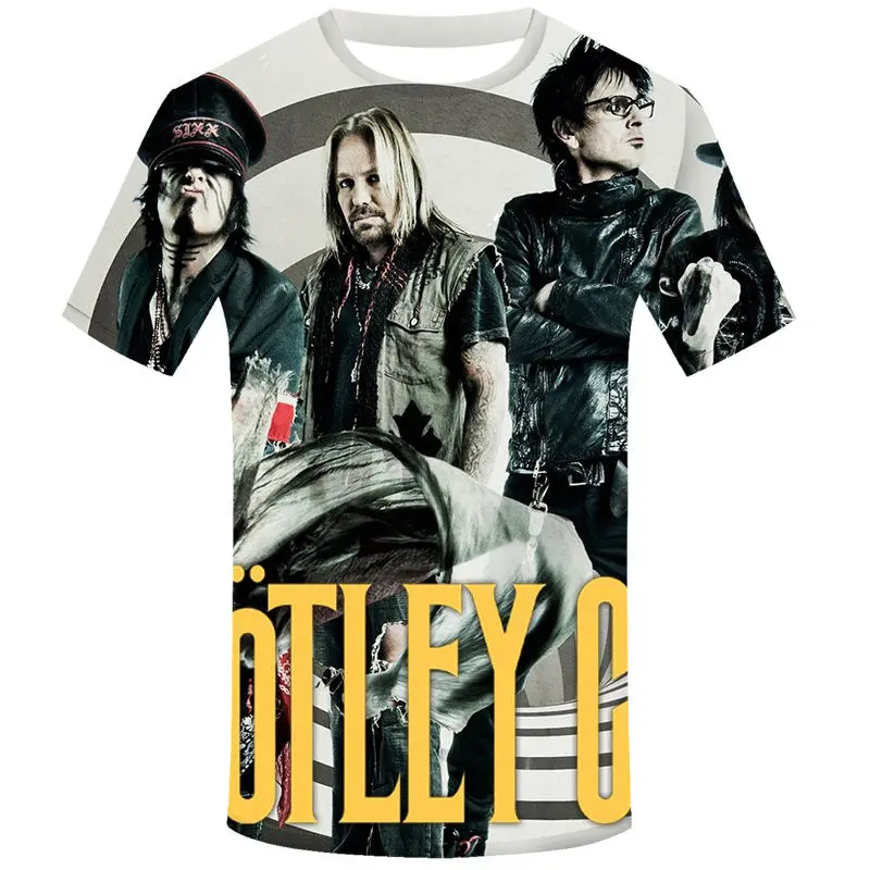 С надписью Mötley Crüe модный принт 3D футболка официальный Летний стиль хип-хоп Мужская футболка Топы