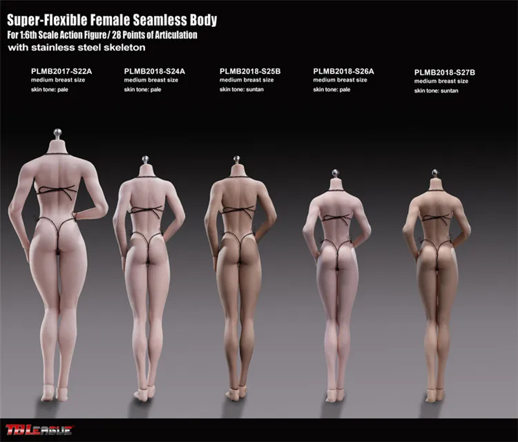

1/6 Pale Color PHICEN TBLeague 1/6 Super Flexible Female Seamless Petite Body S24A/ 25B / 26A /27B for Lolita Athena Head