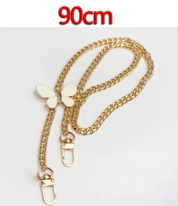 90cm Gold DIY аксессуары 50 см-150 см Сменные золотые металлические цепочки, плечевые ремни для маленьких сумок, сумки модные 8 мм сумки с ручками ремни - Цвет: 90cm Gold