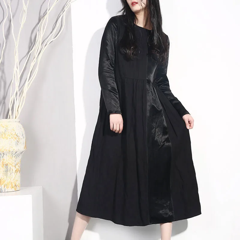 LANMREM 2019 женский новый весенний пуловер с круглым вырезом и длинным рукавом черный