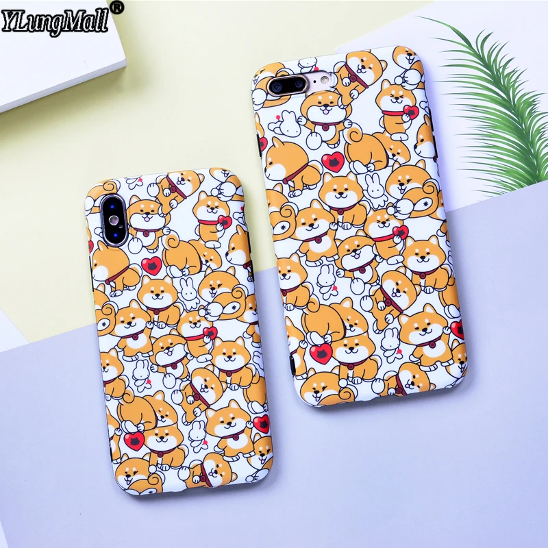 Cute Dog Case Cover for iPhone X Shiba Inu Fundas Xs Max 6 6s 7 8 Plus Soft IMD Phone Coque |