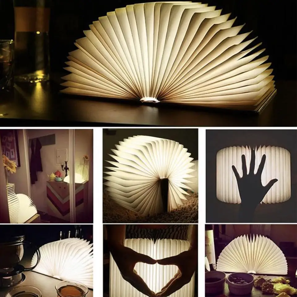 

USB Rechargeable Battery Emergency LED Folding Lamp Book Nightlight Gift Table Desk Night Light Bed Room Lamp