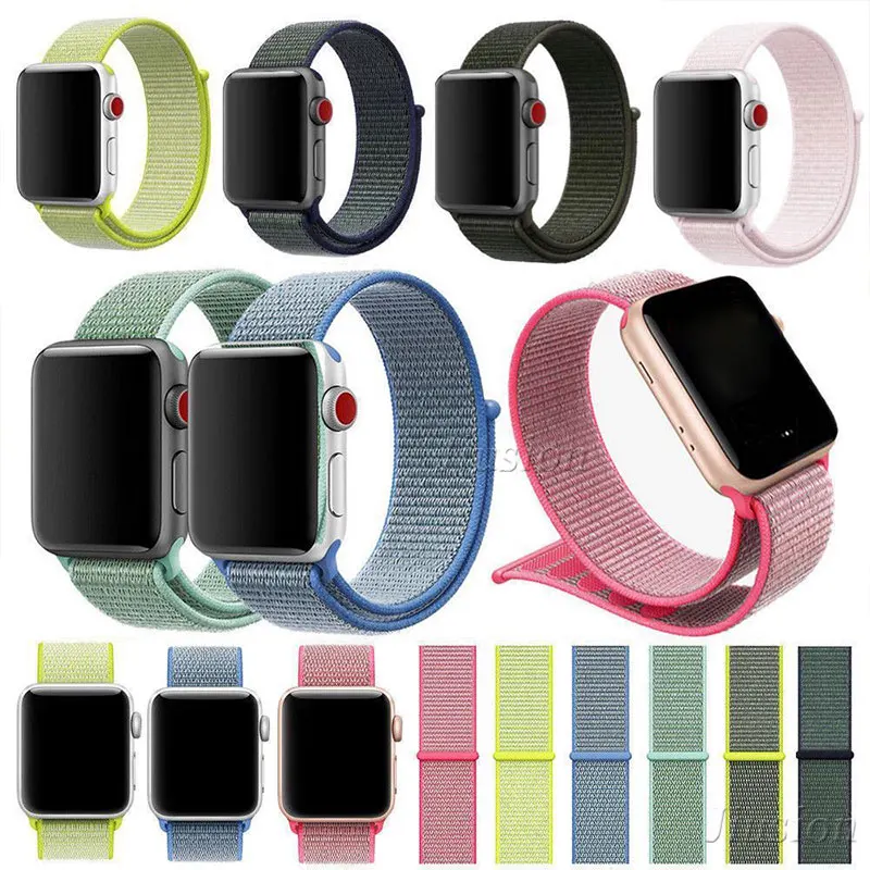 Нейлоновая дышащая повязка для Apple Watch 3/2/1 сменный ремешок из мягкой петли 38 мм/42