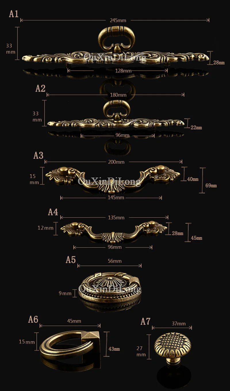 

2PCS Retro Vintage Style Zinc Alloy Door Handles European Antique Furniture Handle Drawer Pulls Kitchen Cabinet Handles & Knobs