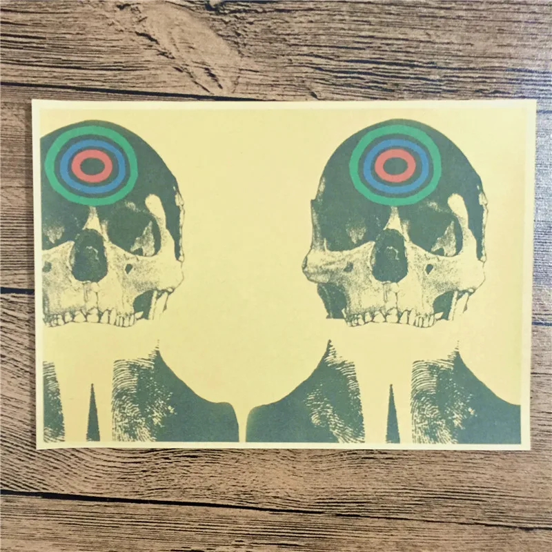 Топ моды PSJ 153 высокое качество &quotThinking skull&quot крафт бумага Винтаж постер картинки