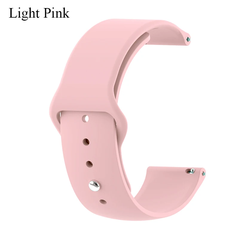 Light Pink BOORUI 20/22 мм ремешок для часов Силиконовый Браслет Для Xiaomi Amazfit Bip Bit Pace ремни Correa для huawei часы 2/samsung Шестерни S2 - Цвет: Light Pink