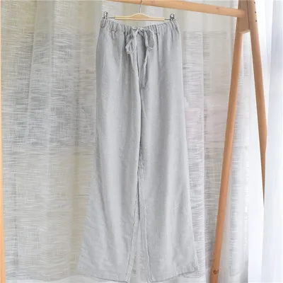 small stripes Men Женские пижамные штаны на весну и осень, хлопок, пижамные штаны в полоску, свободные штаны, уплотненные, двухслойные, из хлопчатобумажной пряжи, Slee - Цвет: small stripes Men