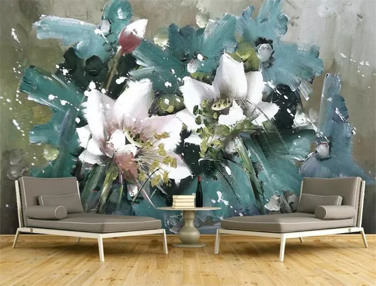 

Wallpapers Youman Customize Wallpaper Murals Flowers Oil Painting 3d Wallpaper Living Room Embossed Background Restaurant Study