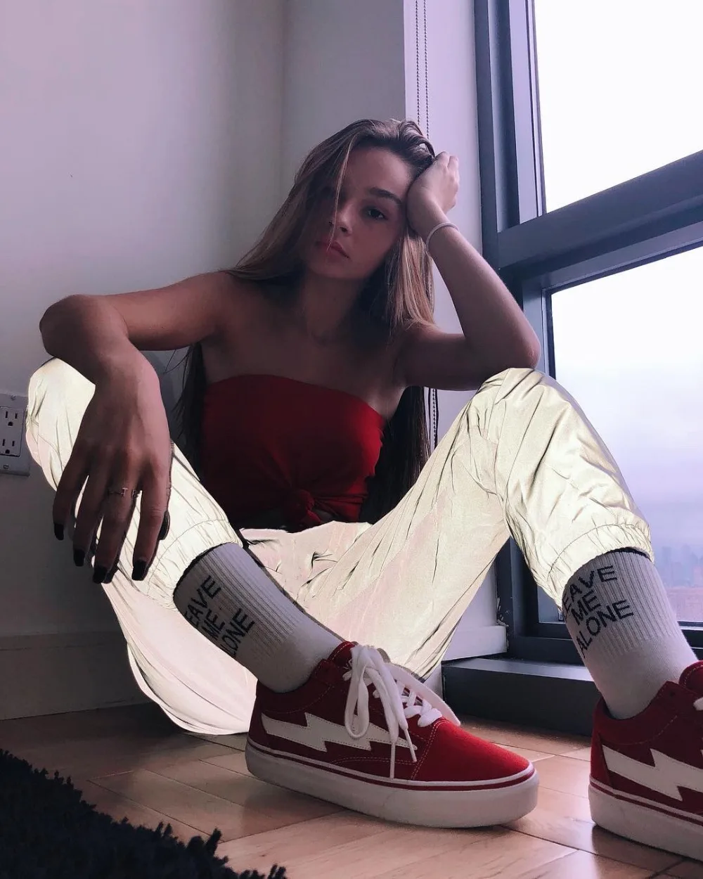 Женские брюки шаровары Cakucool серые повседневные карго со светоотражающими