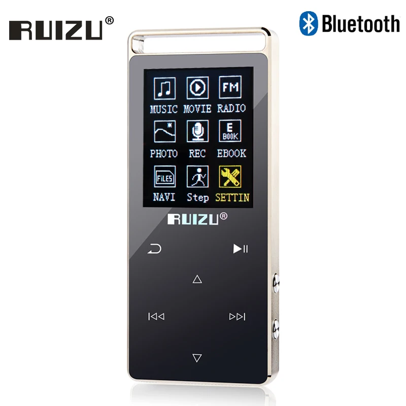 Оригинальный RUIZU D01 Металл HIFI Bluetooth MP3 плеер Сенсорный экран 8 ГБ играть 100 часа
