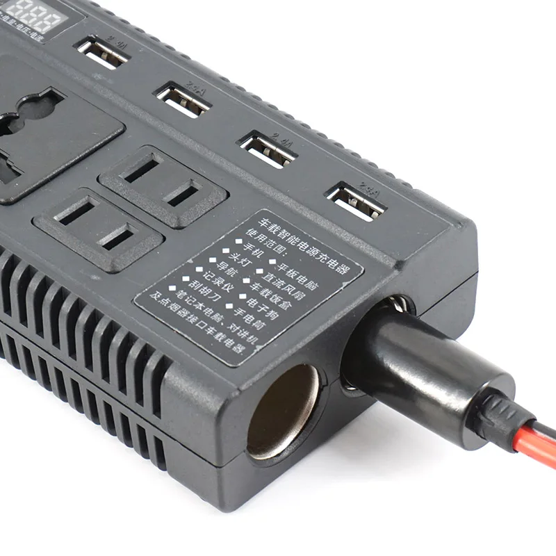 Автомобильный преобразователь Mini Inverter 12V 220V / 24V DC 100-240V 60/120W 4 USB адаптер конвертер
