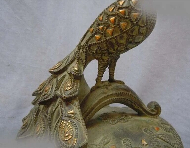 Медь Латунь КИТАЙСКИЙ ремесел Азии 11 &quotКитай кобр бронзовый gild esculpida queimador де incenso