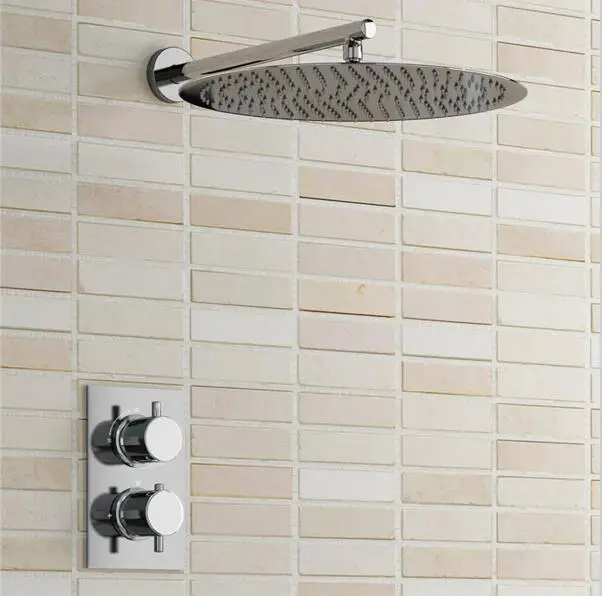 Бесплатная доставка Термостатические душевые наборы 16 дюймовая ультратонкая