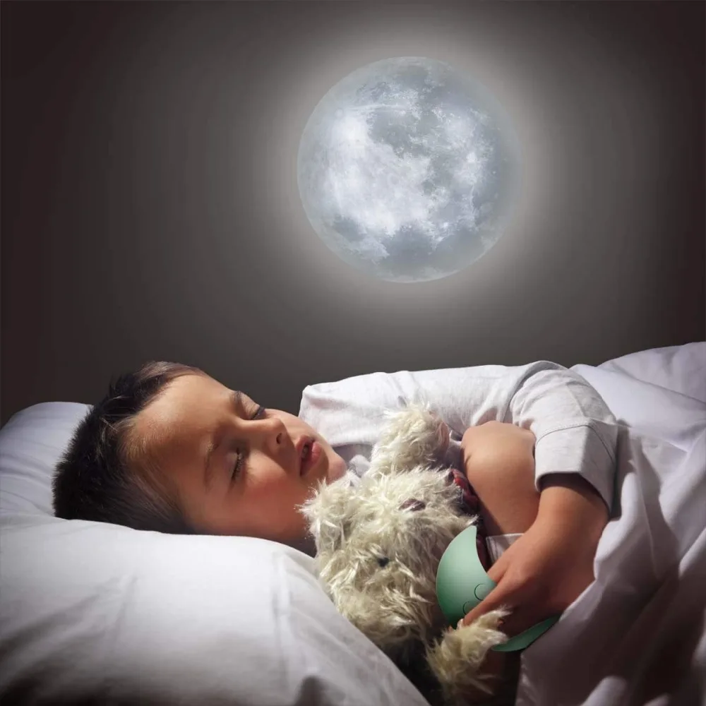 Led Wall Moon Lamp/Lights For Bedroom/Children'S Room Remote Control Night Light kids Healing Bedside decorative Lamp | Лампы и