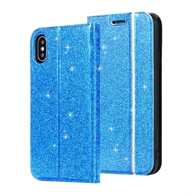 Blue Роскошный тонкий Чехол-книжка из кожи+ ТПУ с откидной крышкой для телефона, защитный чехол для iphone X Xs Max X, чехол для iphone 6, 6s, 8, 7 Plus, чехол - Цвет: Blue