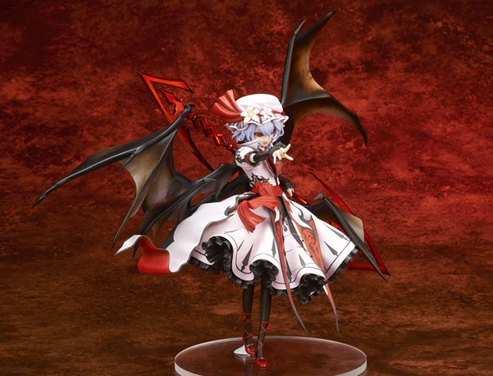 Фигурка действий аниме Touhou Project Remilia Scarlet PVC Collection Model toys brinquedos размером 22 см для подарка на Рождество.