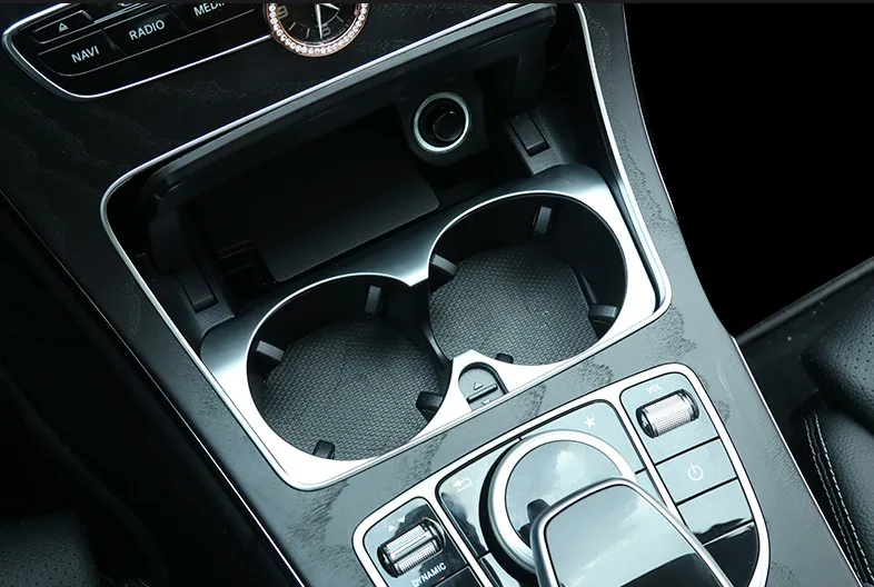 

High quality For Mercedes Benz cup holder decorative Trim Cover Sticker For Mercedes Benz W205 W204 C Class E Class W213 GLC