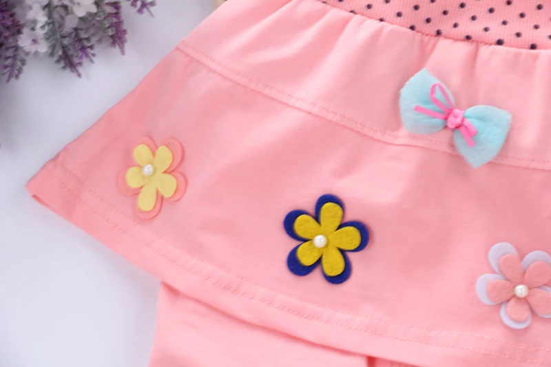 DIIMUU/Одежда для маленьких девочек однотонные штаны с цветочной аппликацией