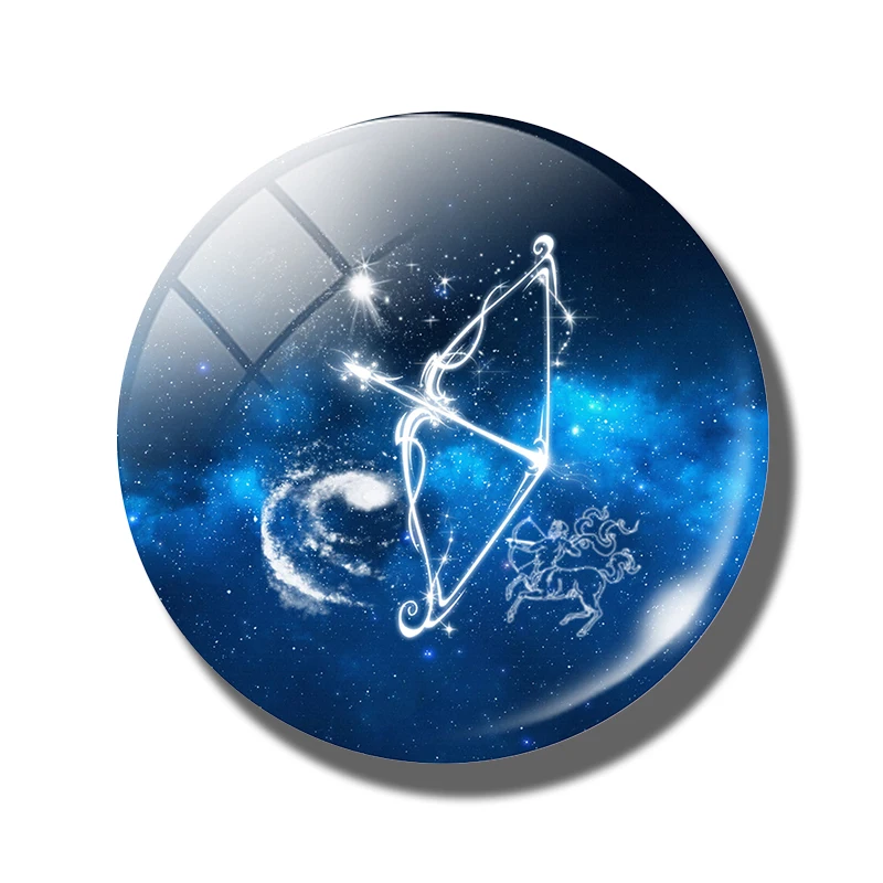 PACK OF 1 Созвездия 30 мм магнит на холодильник синее стекло магнитная наклейка на холодильник Декор Лев Дева весы Скорпион Водолей, рыбы Телец - Цвет: PACK OF 1