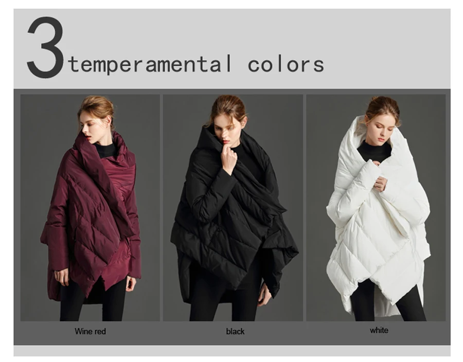 Winter Jacket Women 90% White Duck Down Parkas Loose Warm Thicken Snow Short Outwear Female Fashion Stand Collar Overcoat