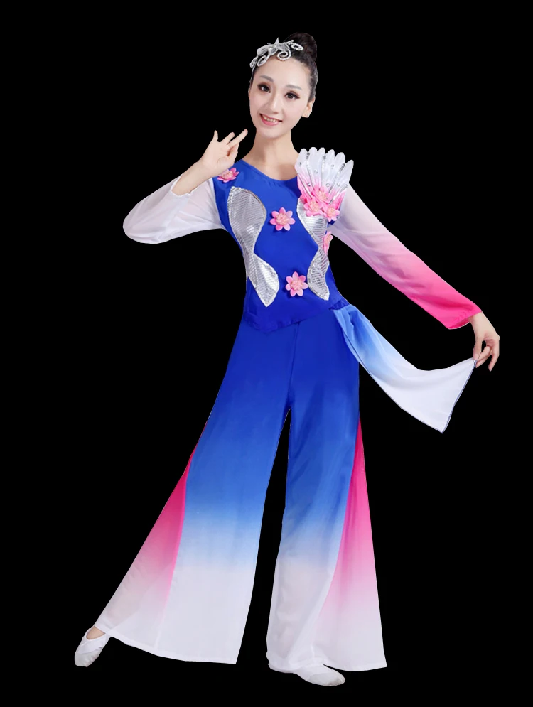 Китайский стиль Hanfu Классический танцевальный костюм женский национальный танец