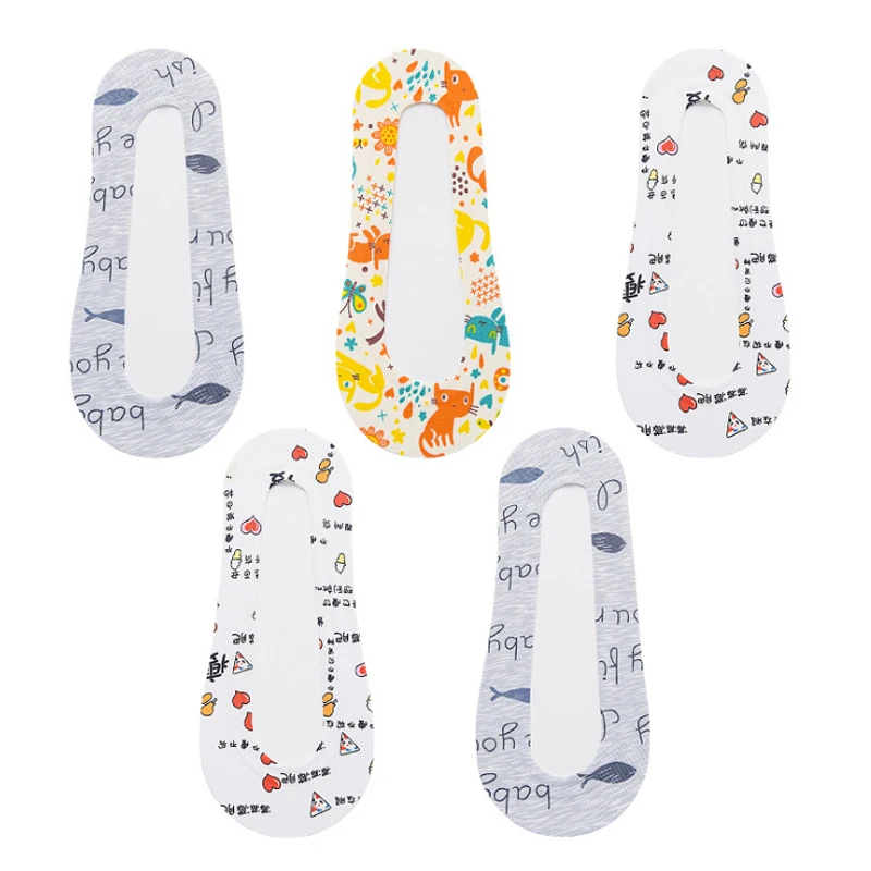 Женские невидимые носки-башмачки нескользящие носки с низким вырезом короткие в